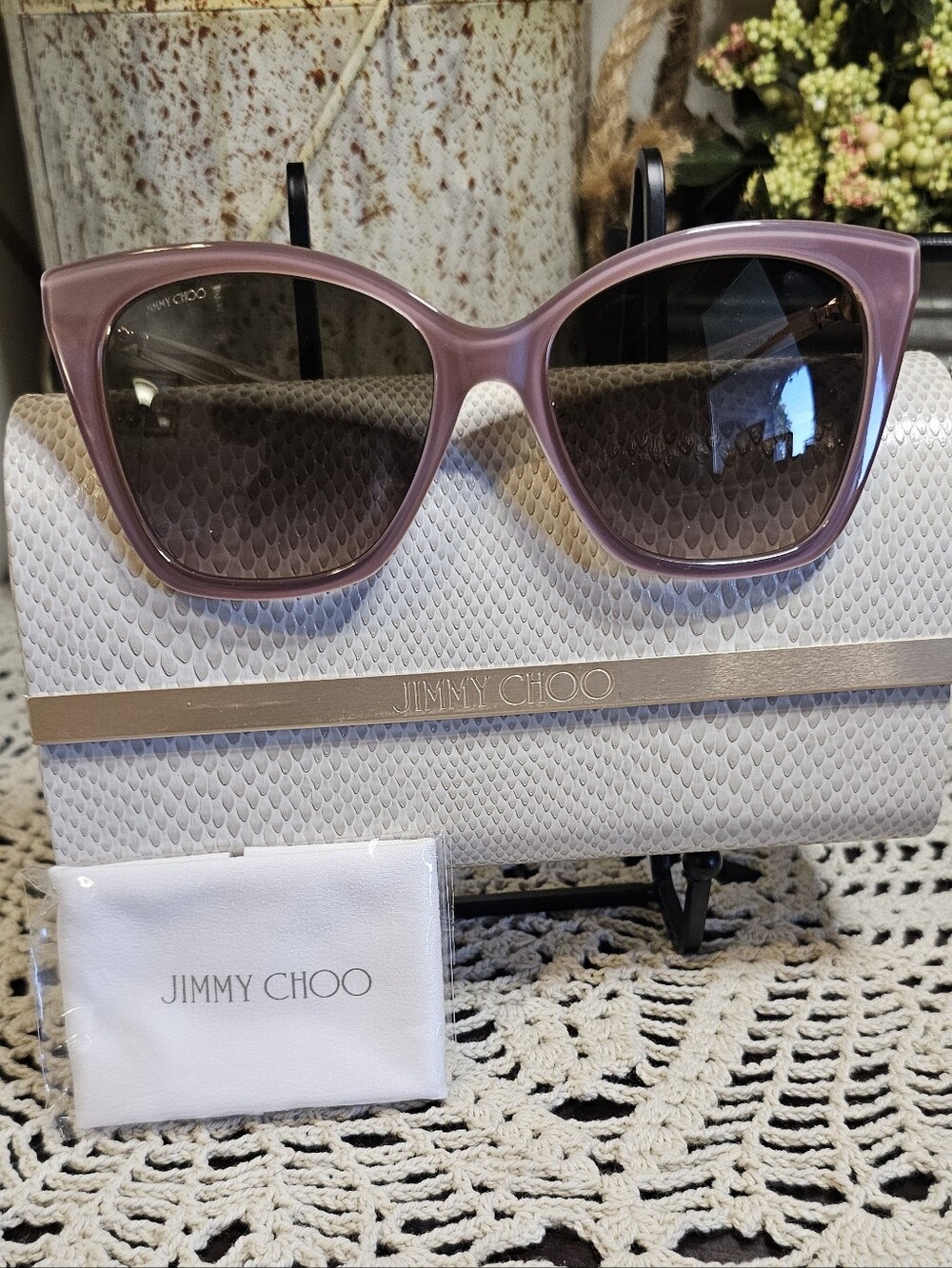 Jimmy Choo Women's Pink Gradient Cat-Eye Sunglasses